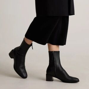 NWOT Quince Italian Leather Stretch Sock Bootie